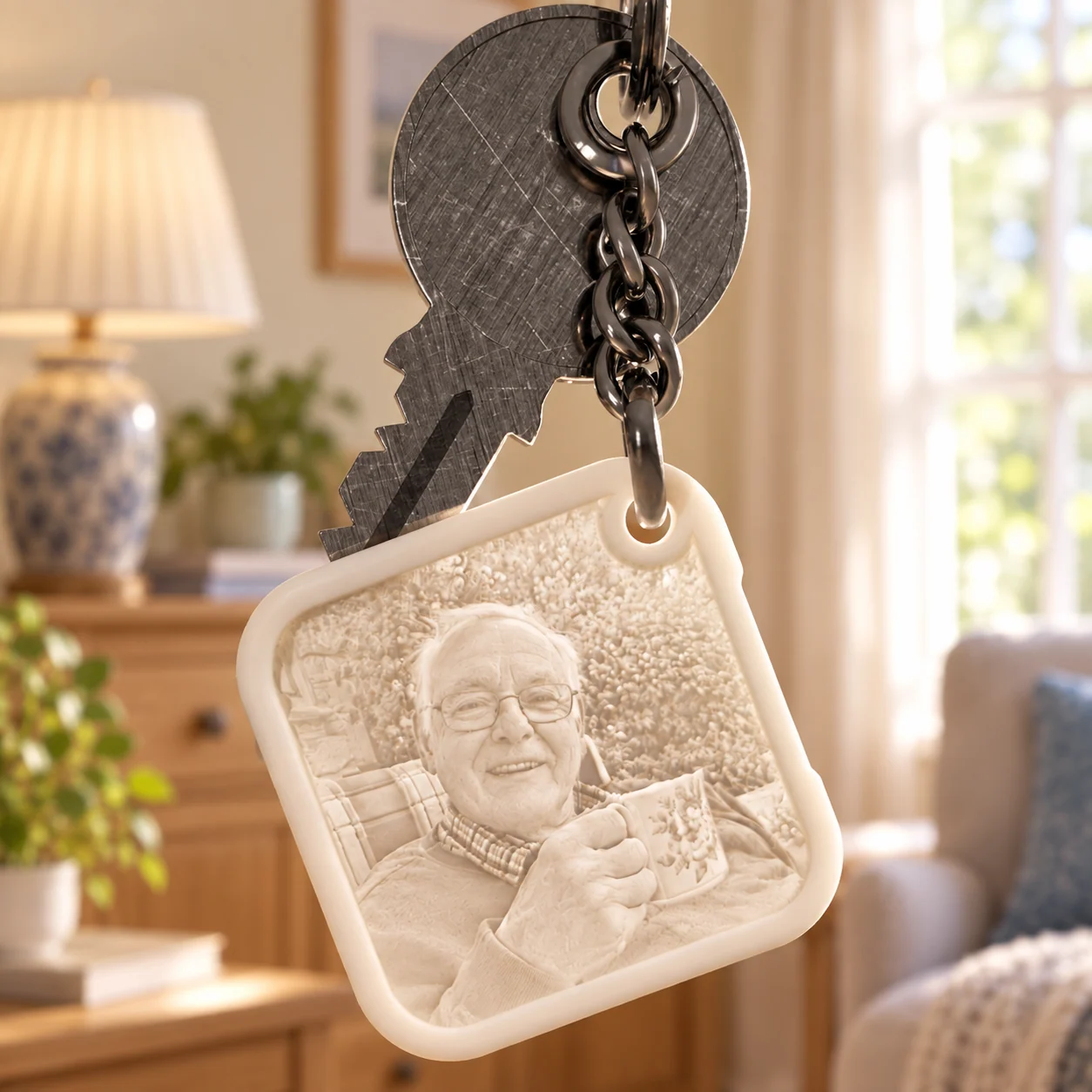 Glimery wallet photo card with a portrait of an older woman.